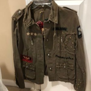 Khaki motorcycle jacket